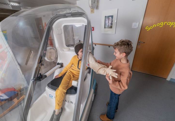 Moby im Einsatz mit Kind