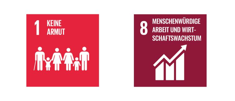 SDGs IBB Gruppe: 1 - Keine Armut & 8 - Menschenwürdige Arbeit und Wirtschaftswachstum